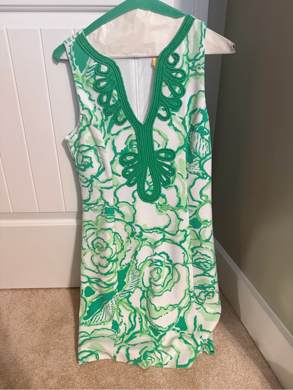 Lilly Pulitzer White and Green Floral Mini Dress